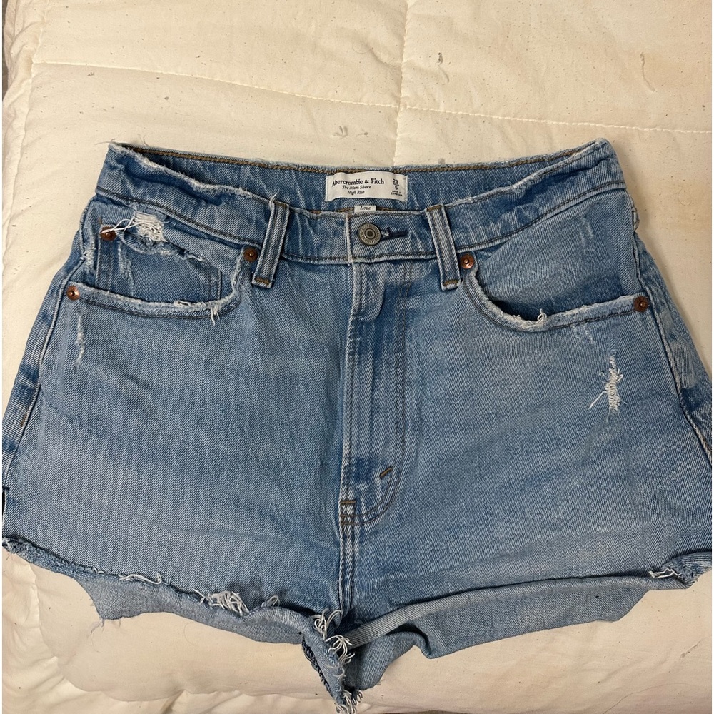 Abercrombie & Fitch, The Mom Short, High Rise, blue denim, curve love
